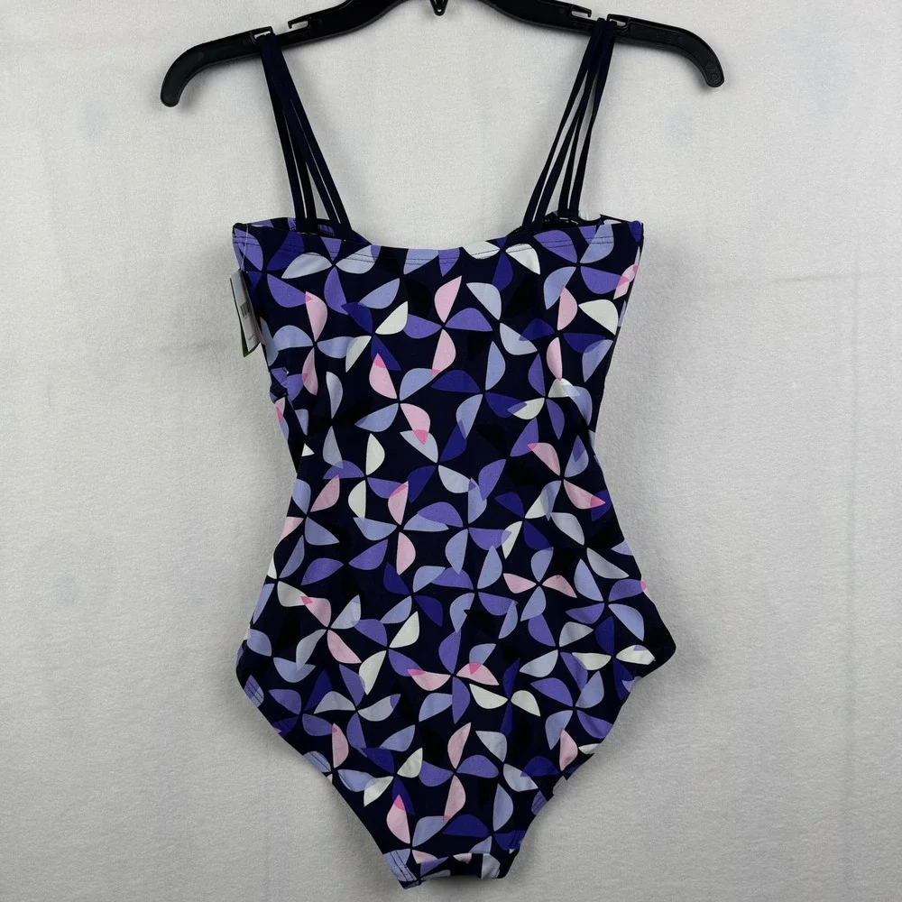 Kate Spade New York Rich Navy Floral Cutout One-Piece Swimsuit Size Small‎